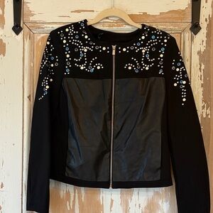 Chic Black Embellished Blazer